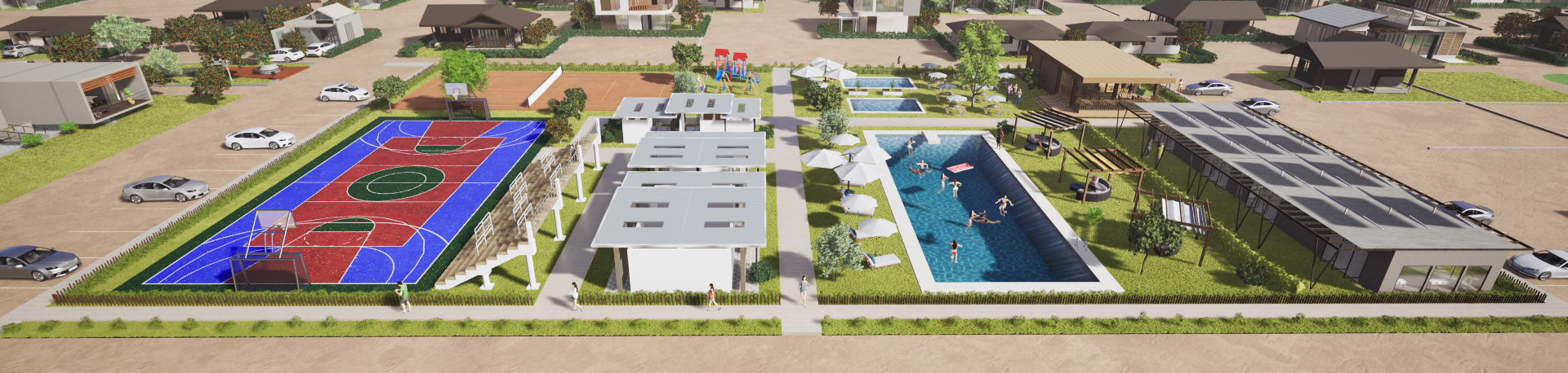 Render 3D del proyecto La Finca de Don Pedro — vista 4