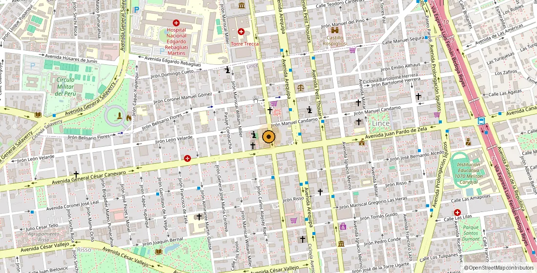 Mapa de la sala de ventas en Av. Arequipa 1860, Lince, Lima